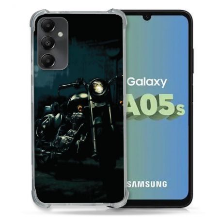 Coque Renforcée En Verre Trempé PourSamsung Galaxy A05S Moto Harley Vintage