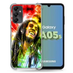 Coque Renforcée En Verre Trempé PourSamsung Galaxy A05S Musique Bob Marley Color