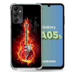 Coque Renforcée En Verre Trempé PourSamsung Galaxy A05S Musique Guitare Electrique