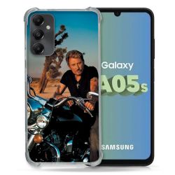 Coque Renforcée En Verre Trempé PourSamsung Galaxy A05S Musique Johnny Hallyday Moto