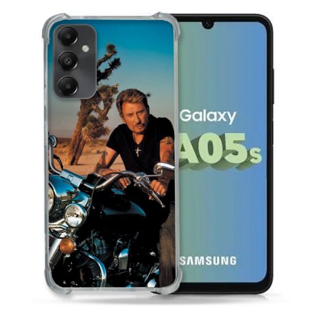 Coque Renforcée En Verre Trempé PourSamsung Galaxy A05S Musique Johnny Hallyday Moto