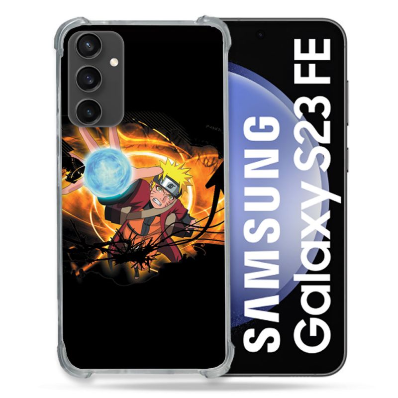 Coque Renforcée En Verre Trempé PourSamsung Galaxy S23 FE Manga Naruto Noir