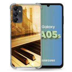 Coque Renforcée En Verre Trempé PourSamsung Galaxy A05S Musique Piano Retro