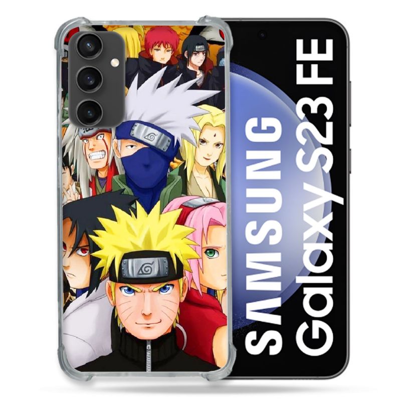 Coque Renforcée En Verre Trempé PourSamsung Galaxy S23 FE Manga Naruto Team