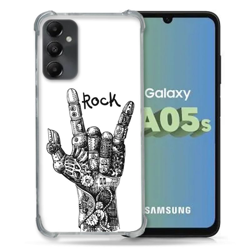 Coque Renforcée En Verre Trempé PourSamsung Galaxy A05S Musique Rock Main