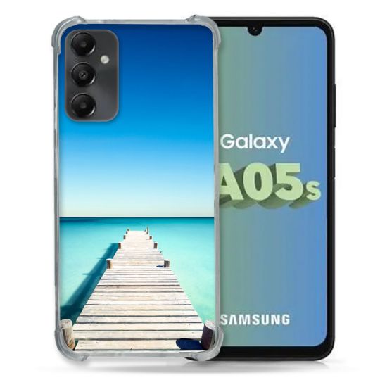Coque Renforcée En Verre Trempé PourSamsung Galaxy A05S Nature Pont Mer