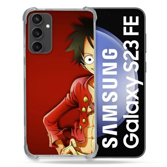 Coque Renforcée En Verre Trempé PourSamsung Galaxy S23 FE Manga One Piece Luffy