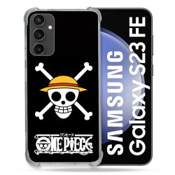 Coque Renforcée En Verre Trempé PourSamsung Galaxy S23 FE Manga One Piece Tete de Mort