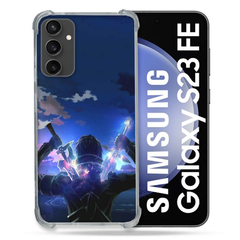 Coque Renforcée En Verre Trempé PourSamsung Galaxy S23 FE Manga SAO sword Art Online Epee