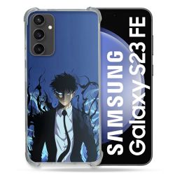 Coque Renforcée En Verre Trempé PourSamsung Galaxy S23 FE Manga Solo Leveling Sung Bleu