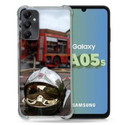 Coque Renforcée En Verre Trempé PourSamsung Galaxy A05S Pompier Casque Camion
