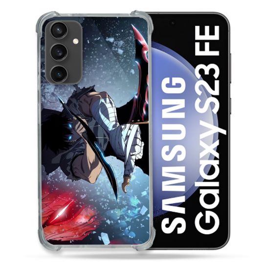 Coque Renforcée En Verre Trempé PourSamsung Galaxy S23 FE Manga Solo Leveling Sung Epee