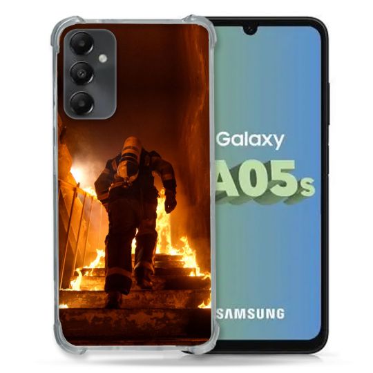 Coque Renforcée En Verre Trempé PourSamsung Galaxy A05S Pompier Escalier