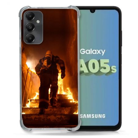 Coque Renforcée En Verre Trempé PourSamsung Galaxy A05S Pompier Escalier