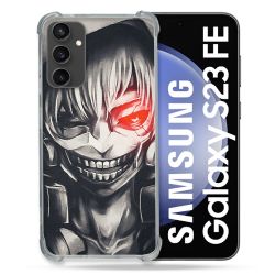 Coque Renforcée En Verre Trempé PourSamsung Galaxy S23 FE Manga Tokyo Ghoul Kaneki Noir