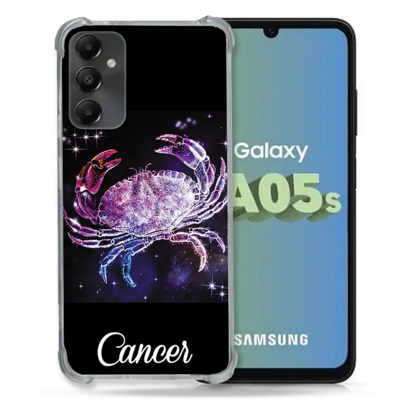 Coque Renforcée En Verre Trempé PourSamsung Galaxy A05S Signe Zodiaque 2 Cancer