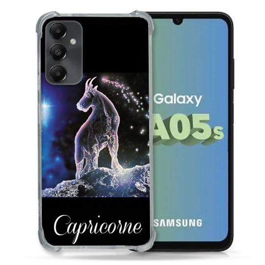 Coque Renforcée En Verre Trempé PourSamsung Galaxy A05S Signe Zodiaque 2 Capricorne