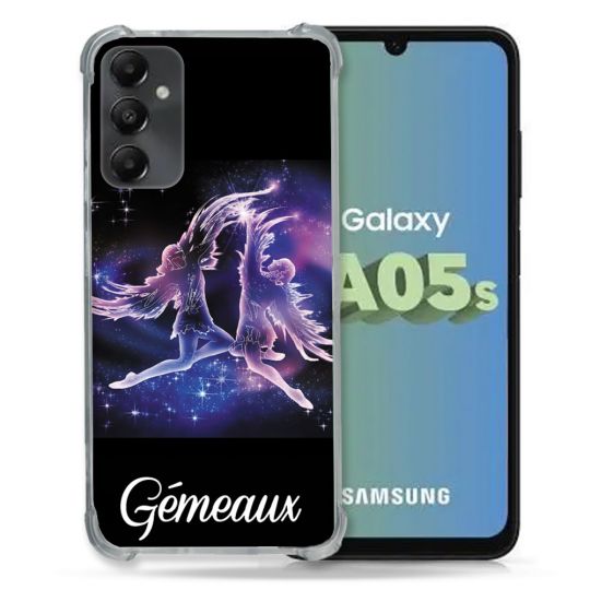 Coque Renforcée En Verre Trempé PourSamsung Galaxy A05S Signe Zodiaque 2 Gémeaux