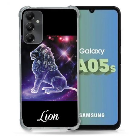 Coque Renforcée En Verre Trempé PourSamsung Galaxy A05S Signe Zodiaque 2 Lion
