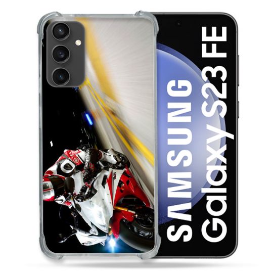 Coque Renforcée En Verre Trempé PourSamsung Galaxy S23 FE Moto Course GP R6
