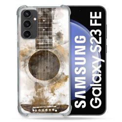 Coque Renforcée En Verre Trempé PourSamsung Galaxy S23 FE Musique Guitare Tag
