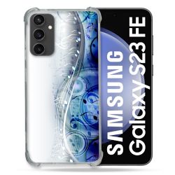 Coque Renforcée En Verre Trempé PourSamsung Galaxy S23 FE Musique Partition Vague