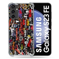 Coque Renforcée En Verre Trempé PourSamsung Galaxy S23 FE Musique Rock Groupe