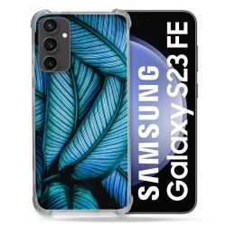 Coque Renforcée En Verre Trempé PourSamsung Galaxy S23 FE Nature Feuille Palmier