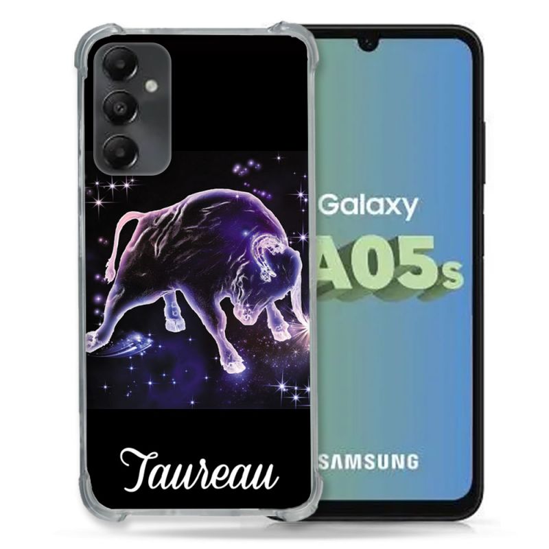 Coque Renforcée En Verre Trempé PourSamsung Galaxy A05S Signe Zodiaque 2 Taureau