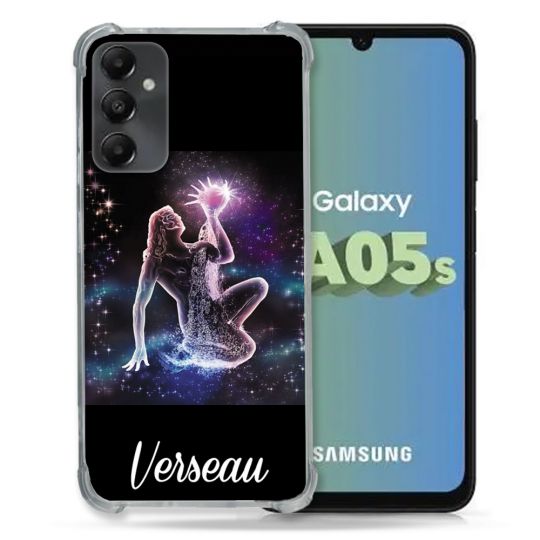Coque Renforcée En Verre Trempé PourSamsung Galaxy A05S Signe Zodiaque 2 Verseau
