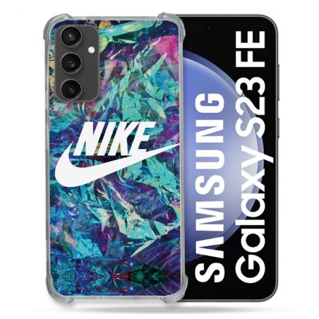 Coque Renforcée En Verre Trempé PourSamsung Galaxy S23 FE Nike Turquoise