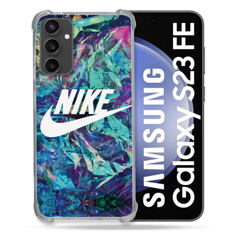 Coque Renforcée En Verre Trempé PourSamsung Galaxy S23 FE Nike Turquoise