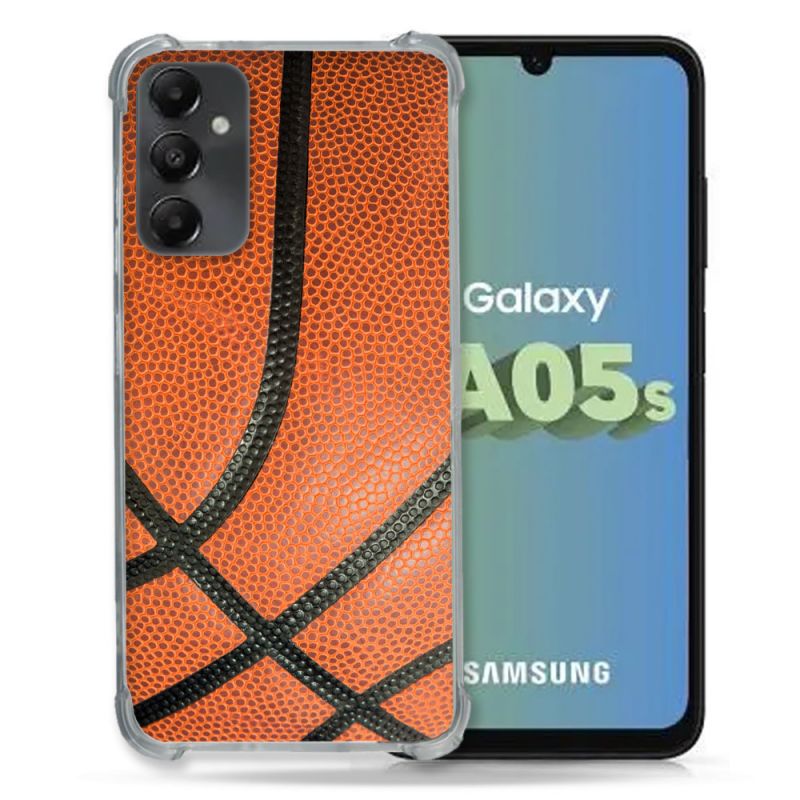 Coque Renforcée En Verre Trempé PourSamsung Galaxy A05S Sport Ballon Basket