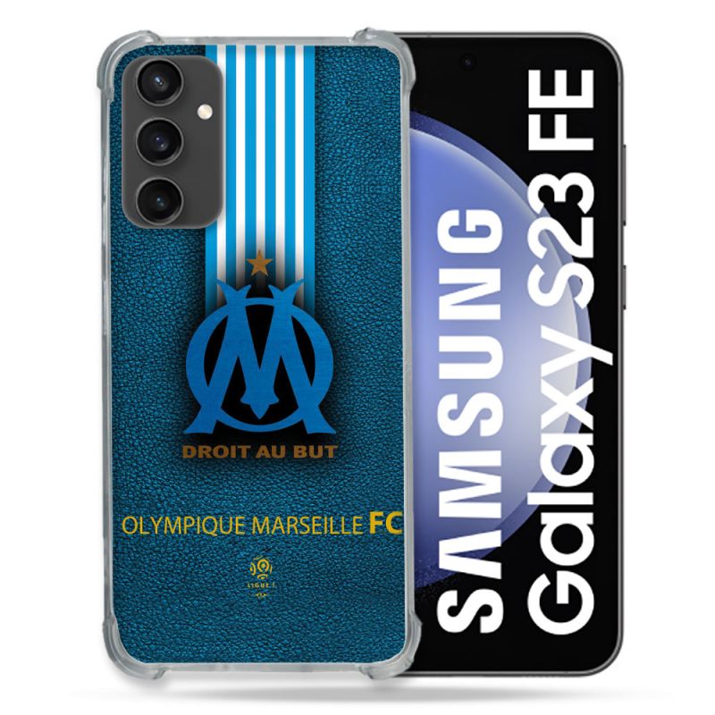 Coque Renforcée En Verre Trempé PourSamsung Galaxy S23 FE Olympique Marseille OM Bande
