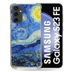 Coque Renforcée En Verre Trempé PourSamsung Galaxy S23 FE Peinture La nuit étoilée
