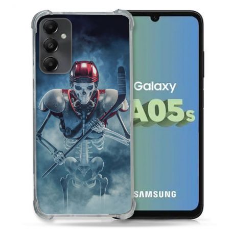 Coque Renforcée En Verre Trempé PourSamsung Galaxy A05S Sport Hockey Squelette