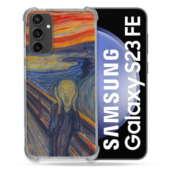 Coque Renforcée En Verre Trempé PourSamsung Galaxy S23 FE Peinture Le Cri