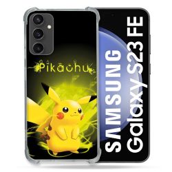 Coque Renforcée En Verre Trempé PourSamsung Galaxy S23 FE Pokemon Pikachu Eclair