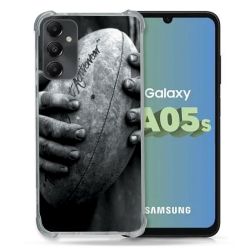 Coque Renforcée En Verre Trempé PourSamsung Galaxy A05S Sport Rugby Ballon Vintage