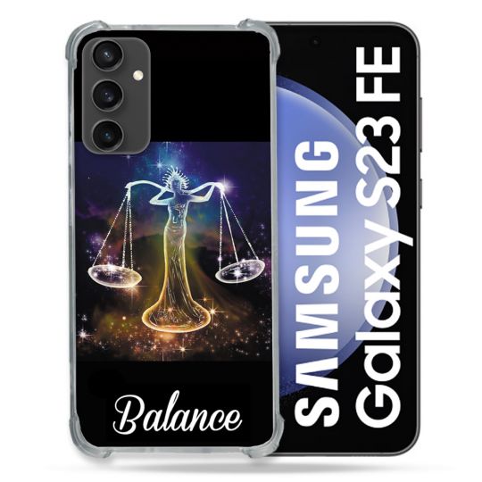Coque Renforcée En Verre Trempé PourSamsung Galaxy S23 FE Signe Zodiaque 2 Balance