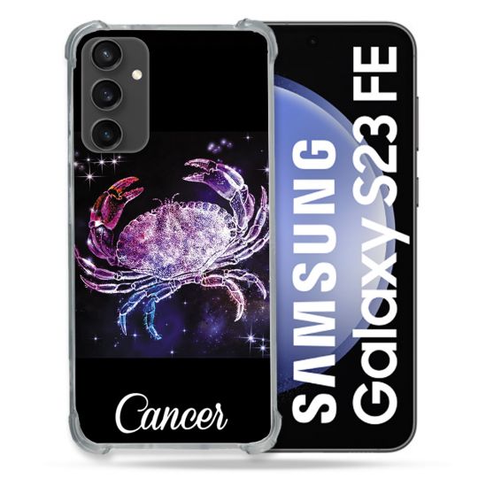 Coque Renforcée En Verre Trempé PourSamsung Galaxy S23 FE Signe Zodiaque 2 Cancer