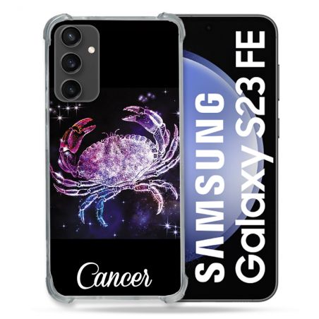 Coque Renforcée En Verre Trempé PourSamsung Galaxy S23 FE Signe Zodiaque 2 Cancer