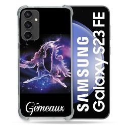 Coque Renforcée En Verre Trempé PourSamsung Galaxy S23 FE Signe Zodiaque 2 Gémeaux