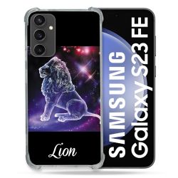 Coque Renforcée En Verre Trempé PourSamsung Galaxy S23 FE Signe Zodiaque 2 Lion