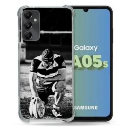 Coque Renforcée En Verre Trempé PourSamsung Galaxy A05S Sport Rugby Noir Blanc
