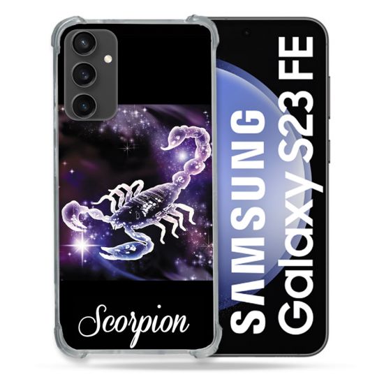 Coque Renforcée En Verre Trempé PourSamsung Galaxy S23 FE Signe Zodiaque 2 Scorpion