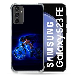 Coque Renforcée En Verre Trempé PourSamsung Galaxy S23 FE Sport Cyclisme Bleu