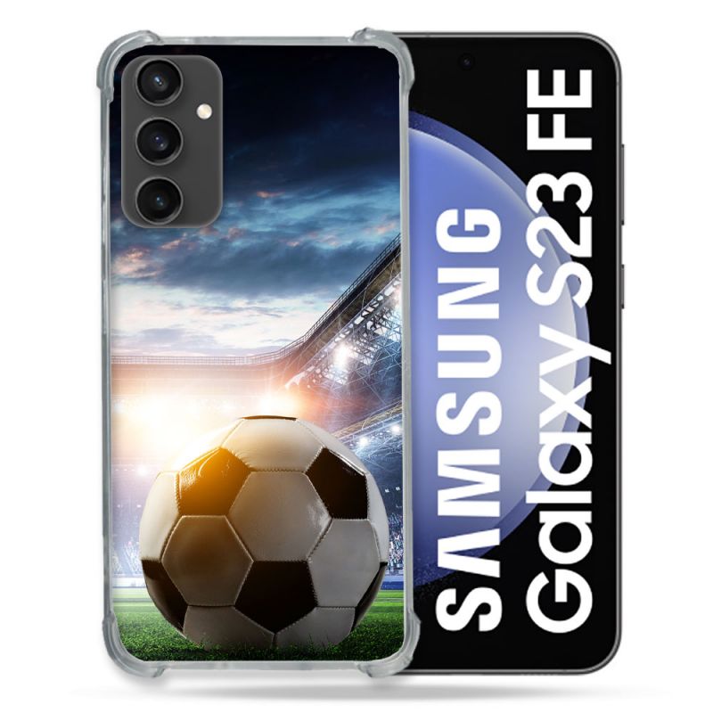 Coque Renforcée En Verre Trempé PourSamsung Galaxy S23 FE Sport Football Stade