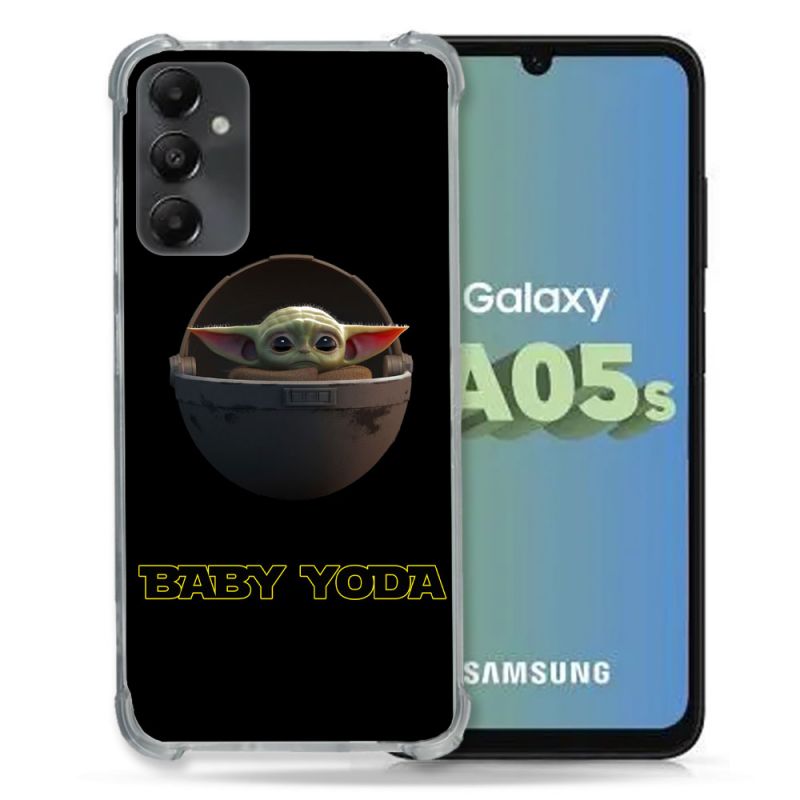 Coque Renforcée En Verre Trempé PourSamsung Galaxy A05S Star Wars - Yoda bebe noir