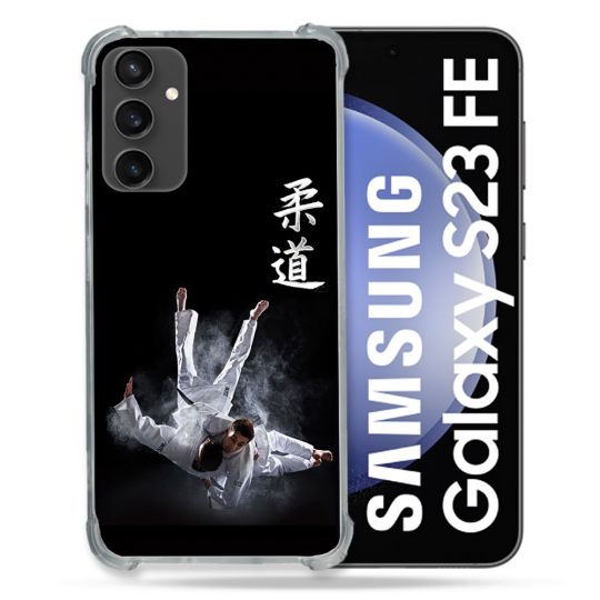 Coque Renforcée En Verre Trempé PourSamsung Galaxy S23 FE Sport Judo Noir